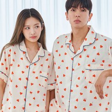 도씨 커플용 냉감 실크핏 아모르 잠옷 상하의 2종 세트