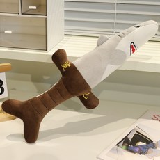 soonZAM 個性劍形鯊魚玩偶, 1個, 灰色, 45cm