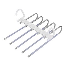 Sovir 基本款可折疊5層褲架 白色塑膠掛鉤, 07 灰色, 1個