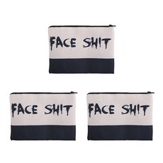 FACE SHIT字樣方形多功能化妝包 3個