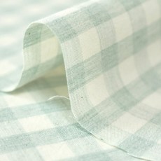 Chouchou Room 混色水洗格紋布料 C-267, 薄荷綠