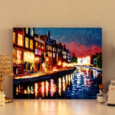 ARTJOY DIY LED 畫布款鑽石畫 40 x 50 cm, 1個, 江邊的傍晚