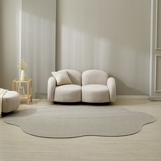 LEREVE 워셔블 헤링본 사이잘룩 수플레 비정형 러그