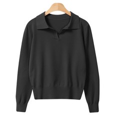 레몬소울 여성용 몰랑 베이직 카라 니트티