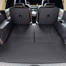 비비키 프리미엄 트렁크매트 트렁크바닥 + 등받이 세트, 기아 모하비 더 마스터 7인승 2020년형~출시중, 블랙