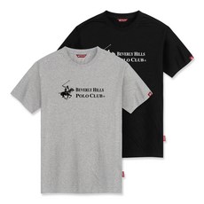비버리힐스폴로클럽 베이직 로고 라운드 통기성 반팔 티셔츠 2종 세트 CPS9T05