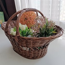 Maison In Rattan Shop 手提藤編籃 J075, 1個, 棕色