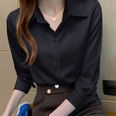 레몬소울 자크 더블단추 카라 블라우스