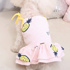 DING DONG PET 寵物鳳梨麻糬洋裝, 粉紅色