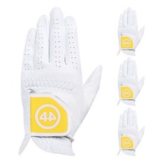 44 여성용 반양피 프리미엄 컬러패치 골프장갑 왼손착용 4p, 옐로우