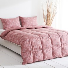 La Pomme 花朵印花絎縫被套+鵝絨被, 乾燥玫瑰(被子) 都市白(被套), 鵝絨被子+被套