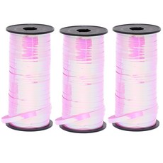 joyparty 捲邊緞帶 90m, 珍珠粉, 3個