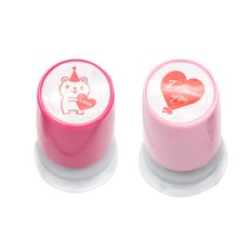 The Somssi 愛心小熊萬年印章 2入組, 紅色, 1套
