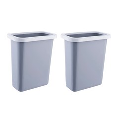 掛式廚房垃圾桶 2入, 灰色