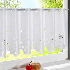 Moment雷射切割小花簾子廚房簾子, 單色