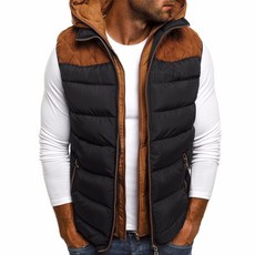 男款絲絨拼接雙拉鍊背心