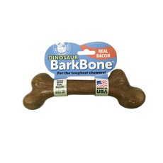 BarkBone 尼龍恐龍骨真培根味大型狗刷毛玩具 XXL, 棕色的, 1個