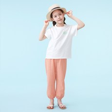 키즈꼬모 저스틴23 아동용 통기성 팜트리 반팔 상하의 세트