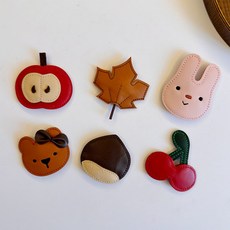 皮革可愛風啪啪夾6件組