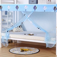 Sonio雙層床舒適圖案蚊帳, 01 天空藍