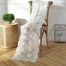 Parajuni 復古感性花朵刺繡蕾絲桌旗 HJ1414, 一般收邊, 1個, 40 x 60 cm