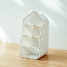 紅色櫥櫃 三角屋頂 化妝品 文具 小物件 收納盒, 單一顏色, 1個