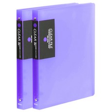 Heemang A4 半透明O型環文件夾 40頁 2入, 紫色, 1組