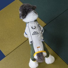 DING DONG PET 寵物賽車風衣胸背帶防水連身衣, 灰色, 1個