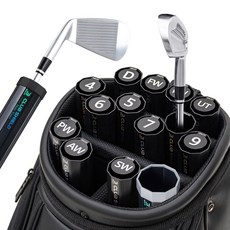BOLFF Club Shield 豪華14入組 高爾夫球桿保護收納用品, 黑色, 1套
