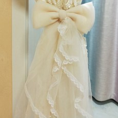 루비코코 레이스 프릴 리본 커튼타이백 20 x 60 x 100 cm, 베이지싱글, 1개