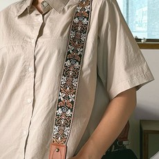 고급 자카드 웨이빙 크로스백 가방스트랩 50mm, 1개, 다크