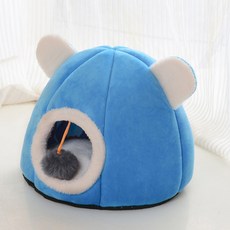 데이소이 고양이 심플 곰돌이 모양 숨숨집, 블루 베어, 1개