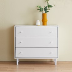 보루네오 엘리브 3단 서랍장 방문설치, 화이트, 3개