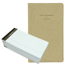 KKOMKKOMI 筆記本保護套+記事紙本 10入組, 保護套(米色)+筆記本(隨機出貨), 1組