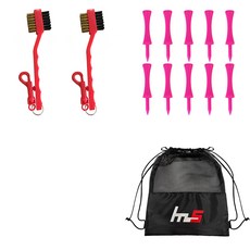 NAYASTYLE 高爾夫球桿頭清潔劑 2入 + PE 高爾夫標準球梯 10入 + 收納袋組 GFYP-32-1+169-5PU, 混合色