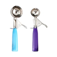 ZEUS Kitchenware 不鏽鋼冰淇淋勺 16號 + 40號 套組, 藍色, 紫色, 1套