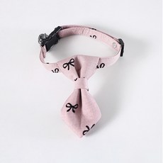 랜보어 반려동물 리본패턴 포인트 넥타이, 핑크, 1개