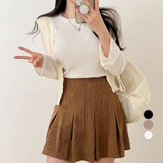 밀키버터 여성용 기모 고스판 라운드 티셔츠 MB2308