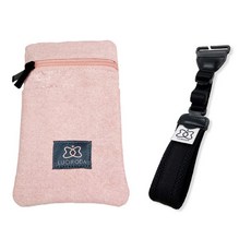 루시로다 사이드 힙시트 전용 스마트폰 파우치 + 스트랩, 핑크(파우치), 블랙(스트랩)