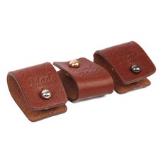 brandyarn 手工皮革標籤 3個 + 螺絲釘釦 3個, 棕色 + 金色 + 銀色 + 黑鎳色