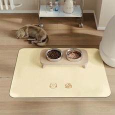 데이소이 반려동물 심플 아이콘 식기매트 M, 06 고양이 베이지 사각형, 1개