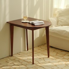 house recipe 艾登柚木半橢圓桌 800, 棕色