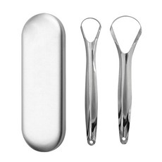 2種不銹鋼舌頭清潔器+外殼套組, 1套