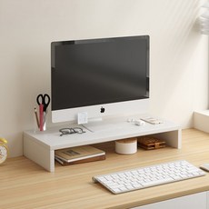 심플 수납 모니터 받침대 1단 MW0008, 화이트