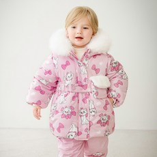 mollimelli 女童用迪士尼瑪麗貓可愛蝴蝶結滑雪外套