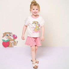 hejmini 迪士尼女童透氣邦尼小姐可愛撞色上下裝套裝