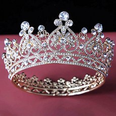 Estella 自助婚紗 奢華亮金皇冠 YG170 EST199, 白色, 1個