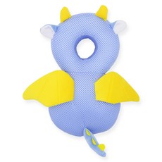 透氣網眼恐龍頭部防撞墊, 飛龍款 藍色, 1個