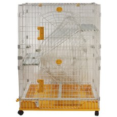 딩동펫 고양이 철장 2단, 노랑, 1개