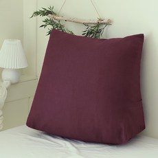 CASA VERDE 素色棉質3角形靠墊, 勃艮第